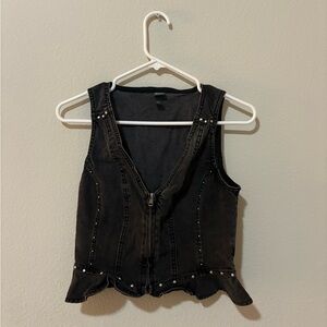 Wild Fable Black Denim Crop Top